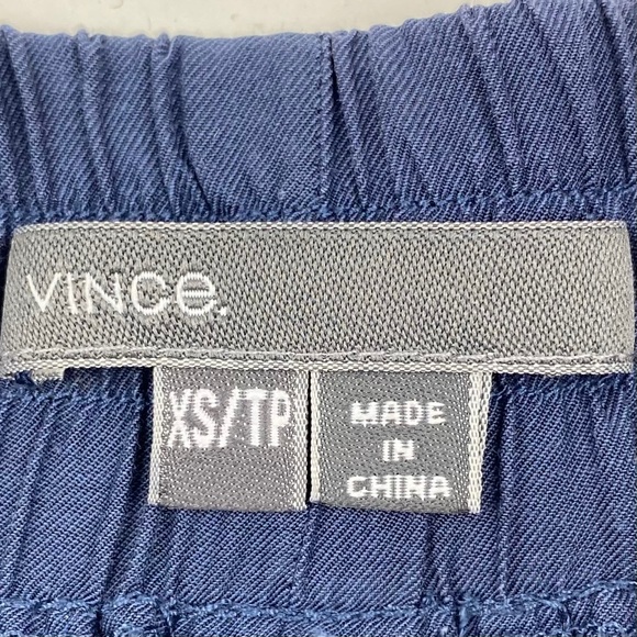 Vince Pull On Drawstring Cupro Cotton Shorts Navy - Picture 3 of 4